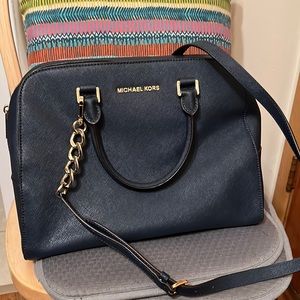 Michael Kors Navy Blue Satchel